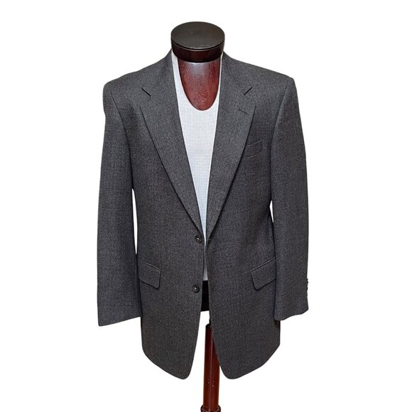Hart Schaffner Marx Gold Trumpeter Wool Blazer Sport Coat 39R USA Gray Brown - Picture 1 of 15